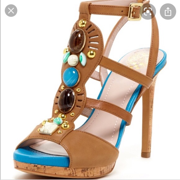 Vince Camuto Shoes - Vince Camuto Chandon inlaid stone heels